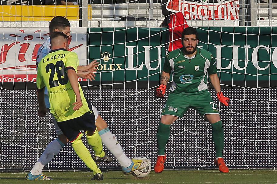 21a giornata: Virtus Entella vs Crotone :Leonardo Capezzi realizza il gol del 0-2 (Lapresse)